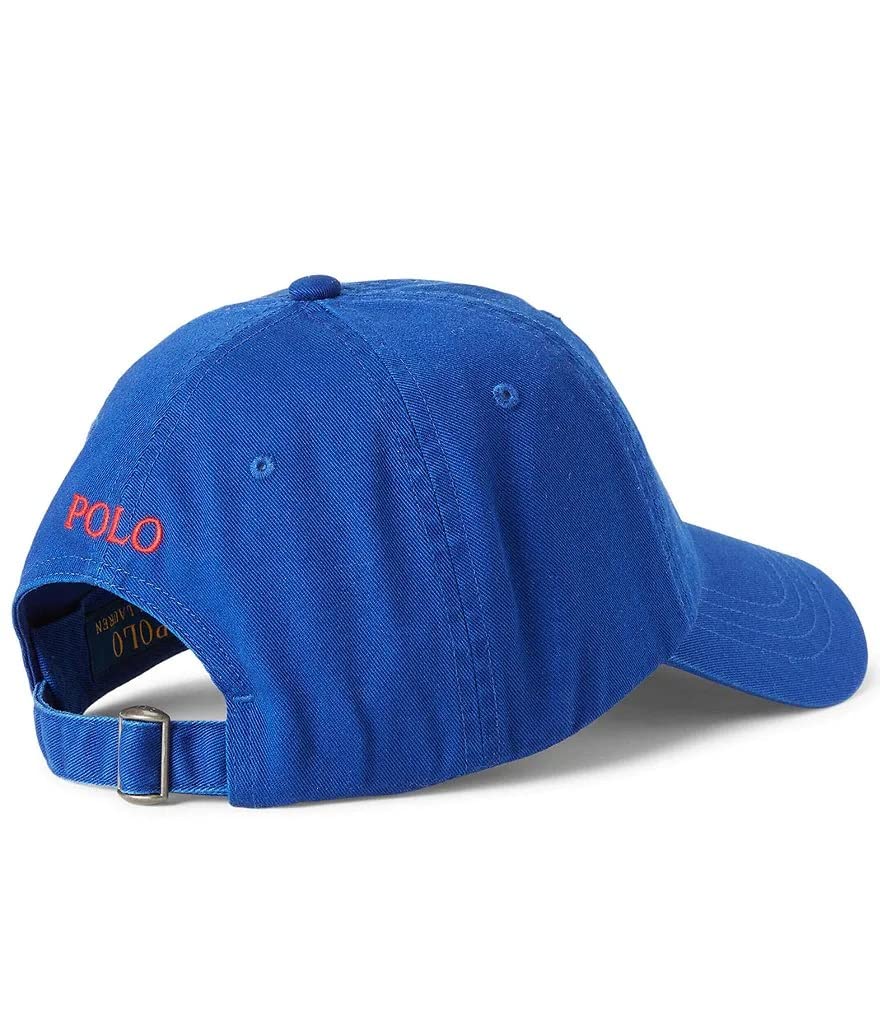 POLO RALPH LAUREN Men's Classic Cotton Chino Baseball Cap - Adjustable One Size, Royal Blue - Casual Summer Hat for Outdoor Sports & Streetwear Fashion