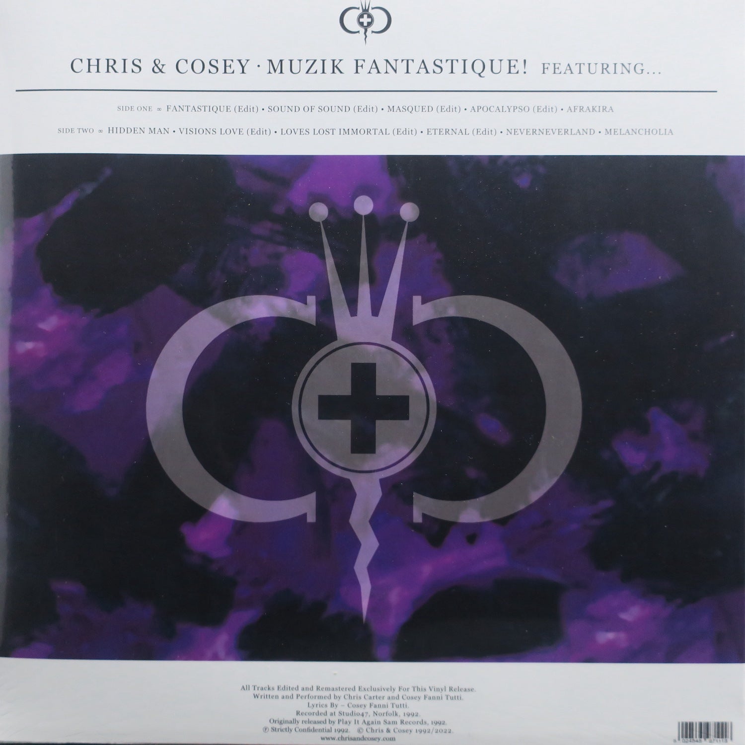 CHRIS & COSEY 'Muzik Fantastique!' Remastered PINK Vinyl LP (1992) - Electronic/Industrial Music for Home Listening & DJ Sets