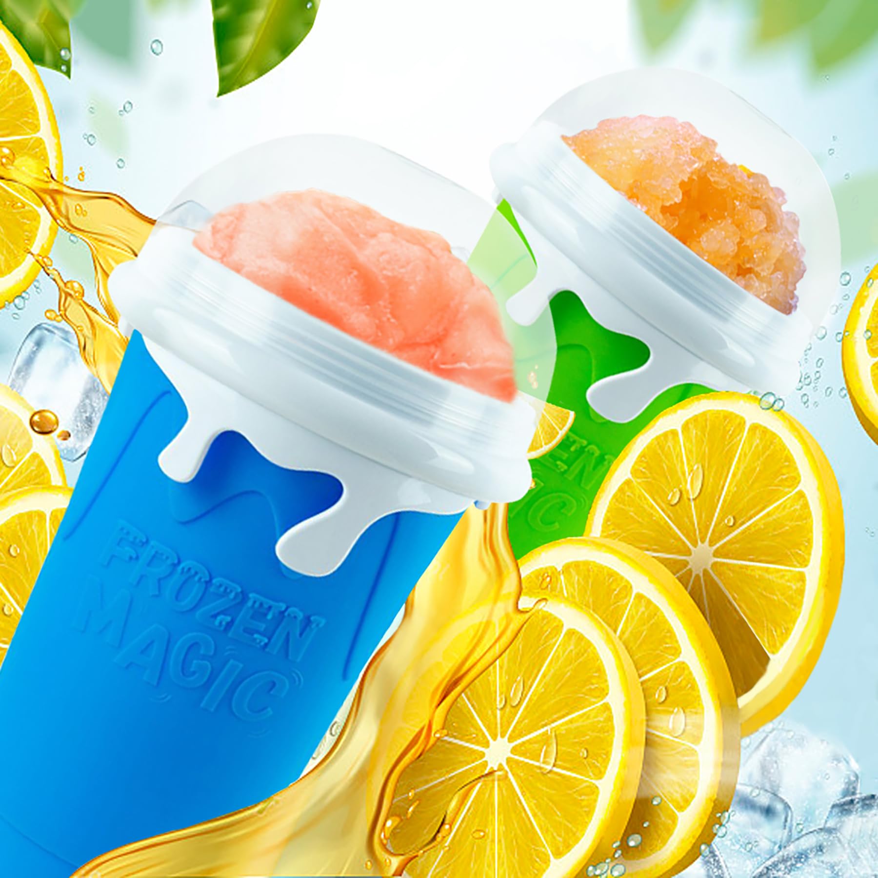 16.9oz Slushie Maker Cup - Large Capacity Magic Quick Frozen Smoothie Cup, Double Layer Squeeze Cup for Homemade Slushies, Milk Shakes & Ice Cream - Perfect for Kids, Family & Summer Parties (Ideal for Poolside, BBQs & Outdoor Gatherings)