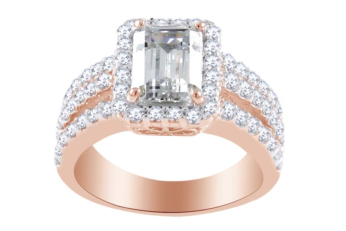 Affordable 925 Sterling Silver Emerald & Round Cut White Cubic Zirconia Halo Engagement Ring (2.10 cttw) - Perfect for Proposals, Anniversaries & Bridal Jewelry