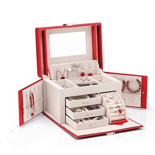 Chihen Jewelry Organizer Box - Large Capacity Multi-Layer Watch Box, Ring Box & Necklace Storage Case for Women & Men | Perfect for Bedroom Vanity, Travel & Gift Giving