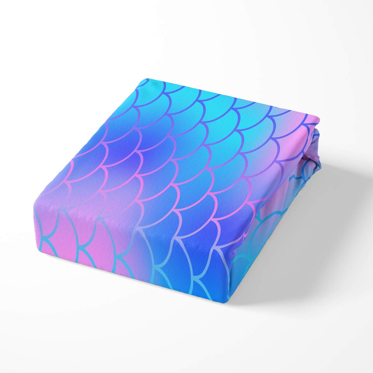 Feelyou Mermaid Scales Duvet Cover Set - Twin Size Blue Purple Fish Scale Print Bedding for Kids & Girls | Soft Microfiber Comforter Cover with Pillow Sham | Zipper Closure | Perfect for Kids' Bedrooms, Beach Themed Rooms & Fantasy Decor