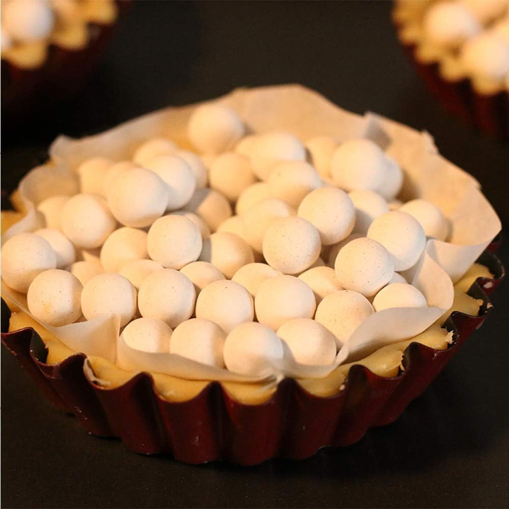 1.1Lb Pie Weights with Cotton Bags - 10mm Natural Ceramic Baking Beads for Reusable Pie Crust | Perfect for Blind Baking, Tart Shells & Pastry Making
