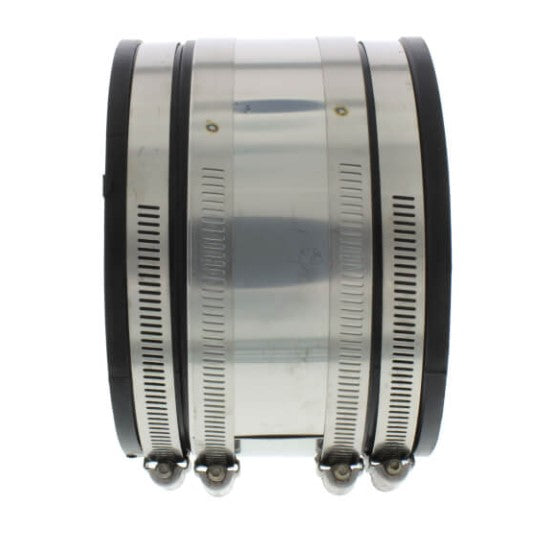 Fernco 1002 44RC 4 x 4 Strong Back PVC Shielded Coupling for Clay to Cast Iron, PVC, Steel & Lead Pipe Connections - Ideal for Plumbing Repairs, Drainage Systems & Sewer Line Maintenance