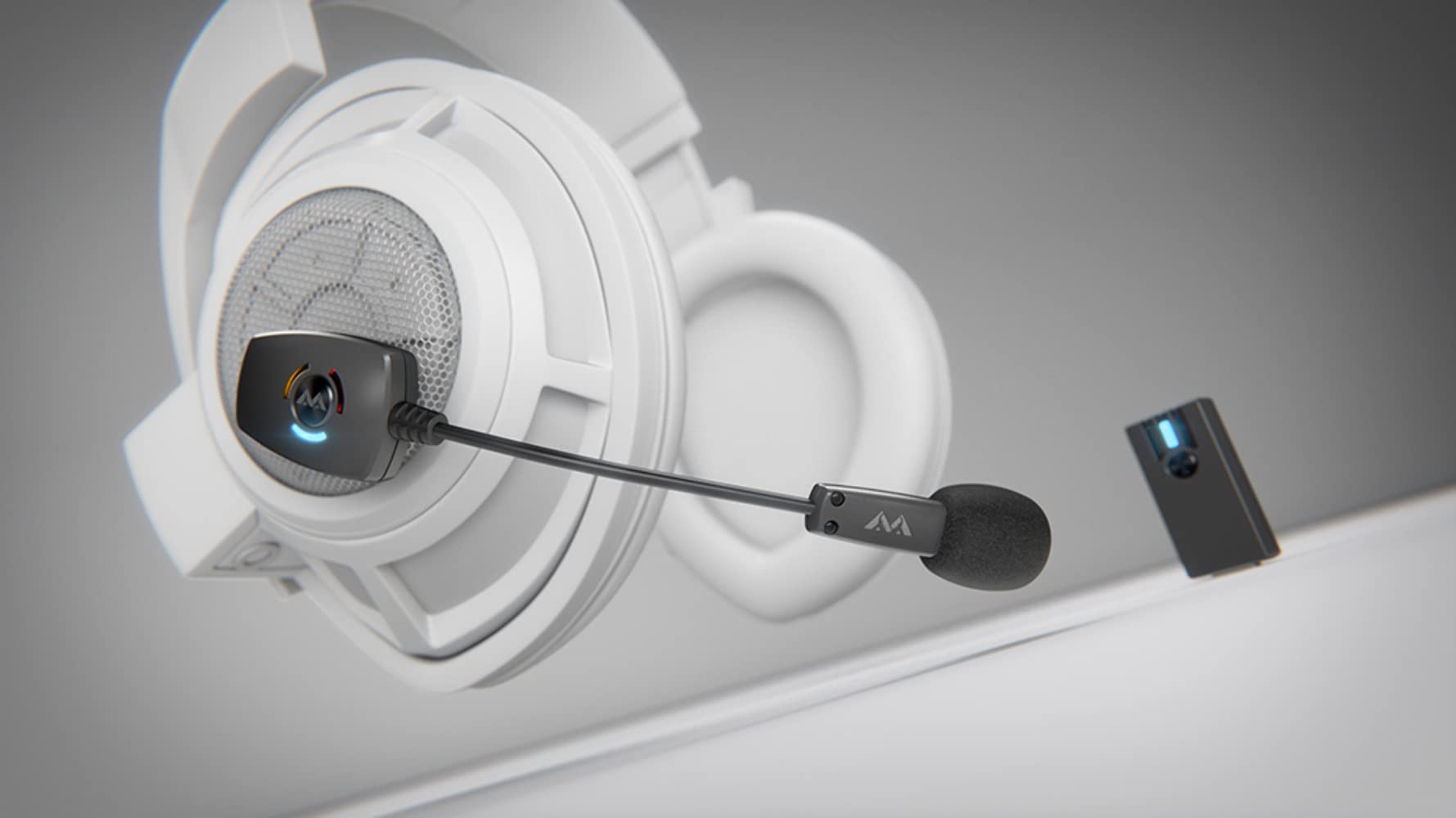 Antlion Audio ModMic Wireless Attachable Boom Microphone for Headphones - Noise Cancelling USB Microphone for PC, Mac, Linux, PS4, Gaming & Streaming - Perfect for Online Meetings, Podcasts & Voice Chats