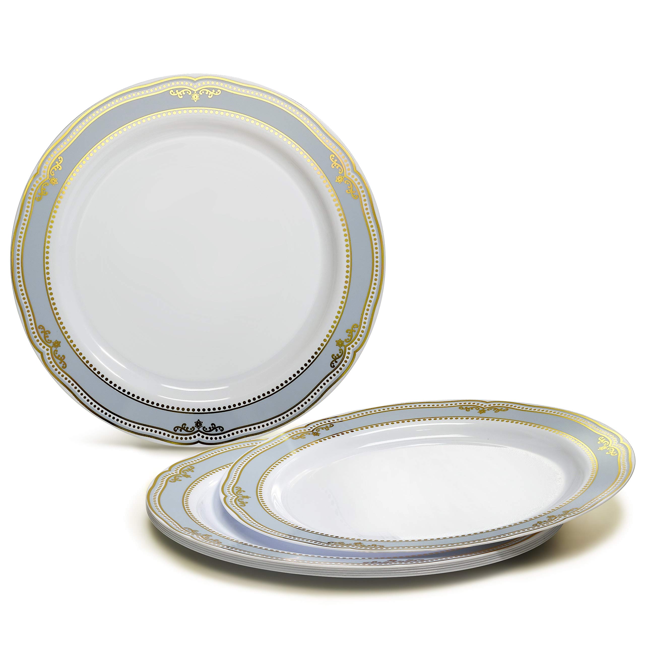 720-Piece Wedding Disposable Plastic Plate & Silverware Set (120 Guest) - 10.25