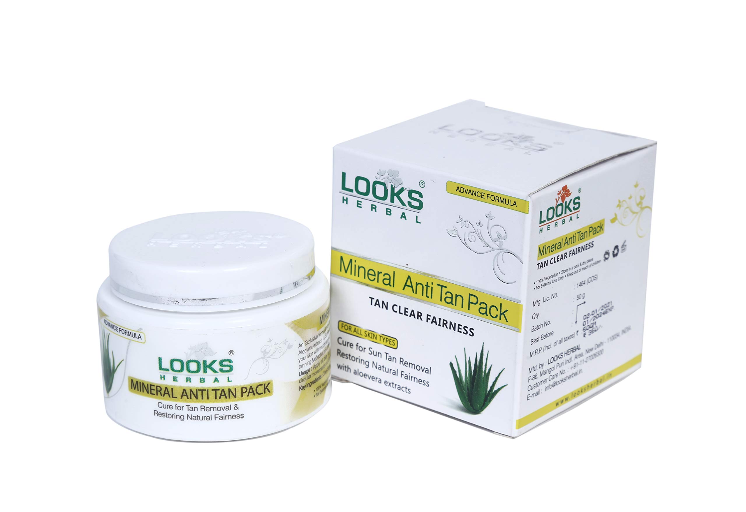 Mineral Anti-Tan Face Pack for Glowing Skin - Brightening Skin Care for Women & Men | Perfect for Daily Skincare & Sun Damage Repair