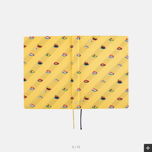 Hobonichi Techo 2025 Planner - Bow & Tie Sushi HON Design, A5 Size, Daily Journal, January Start, Monday Start, English Edition | Perfect for Work, School & Personal Organization