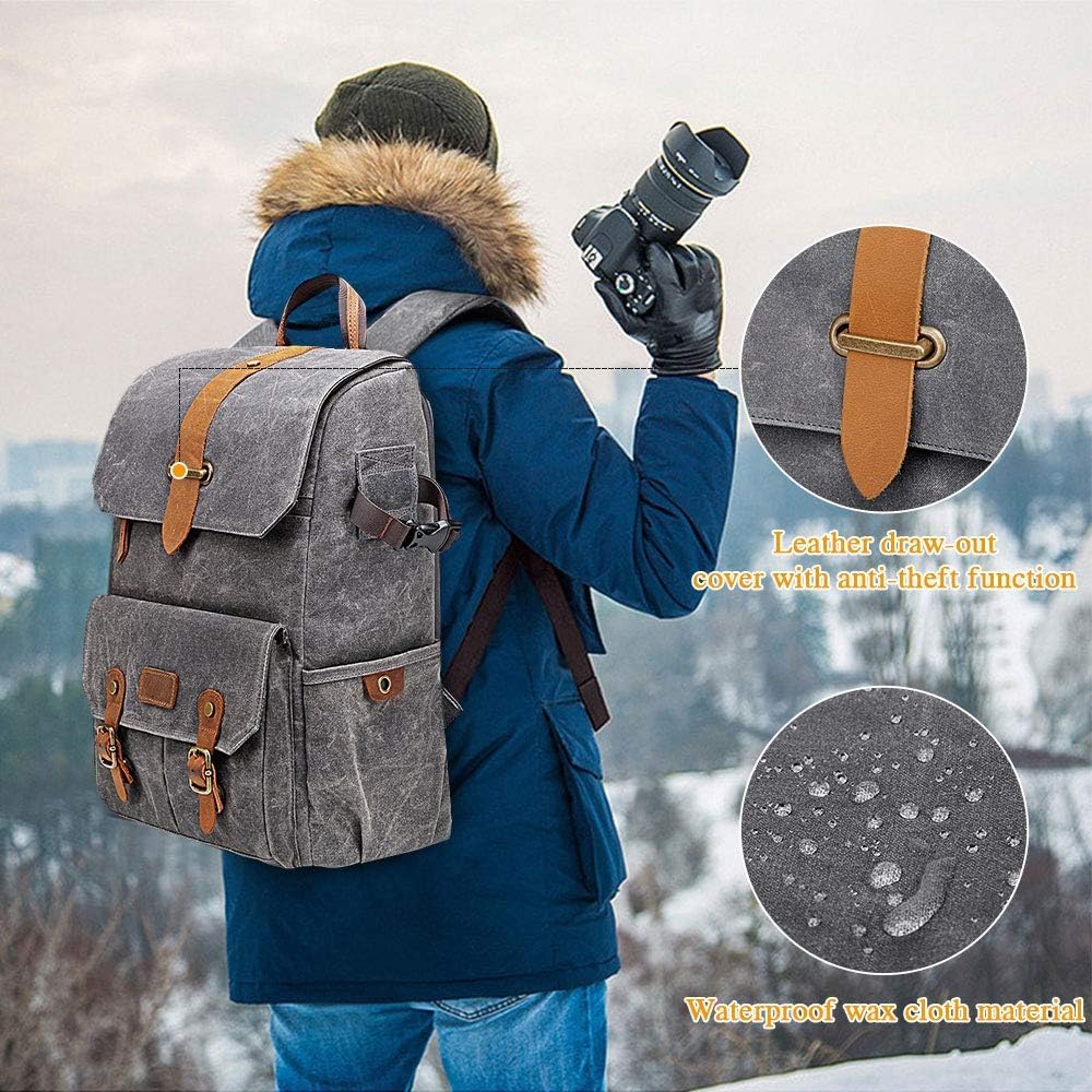 UBAYMAX Waterproof DSLR Camera Backpack - Anti-Shock Travel Bag for Canon Nikon Sony Olympus with 15.6 Inch Laptop Compartment | Perfect for Hiking, Travel & Photography