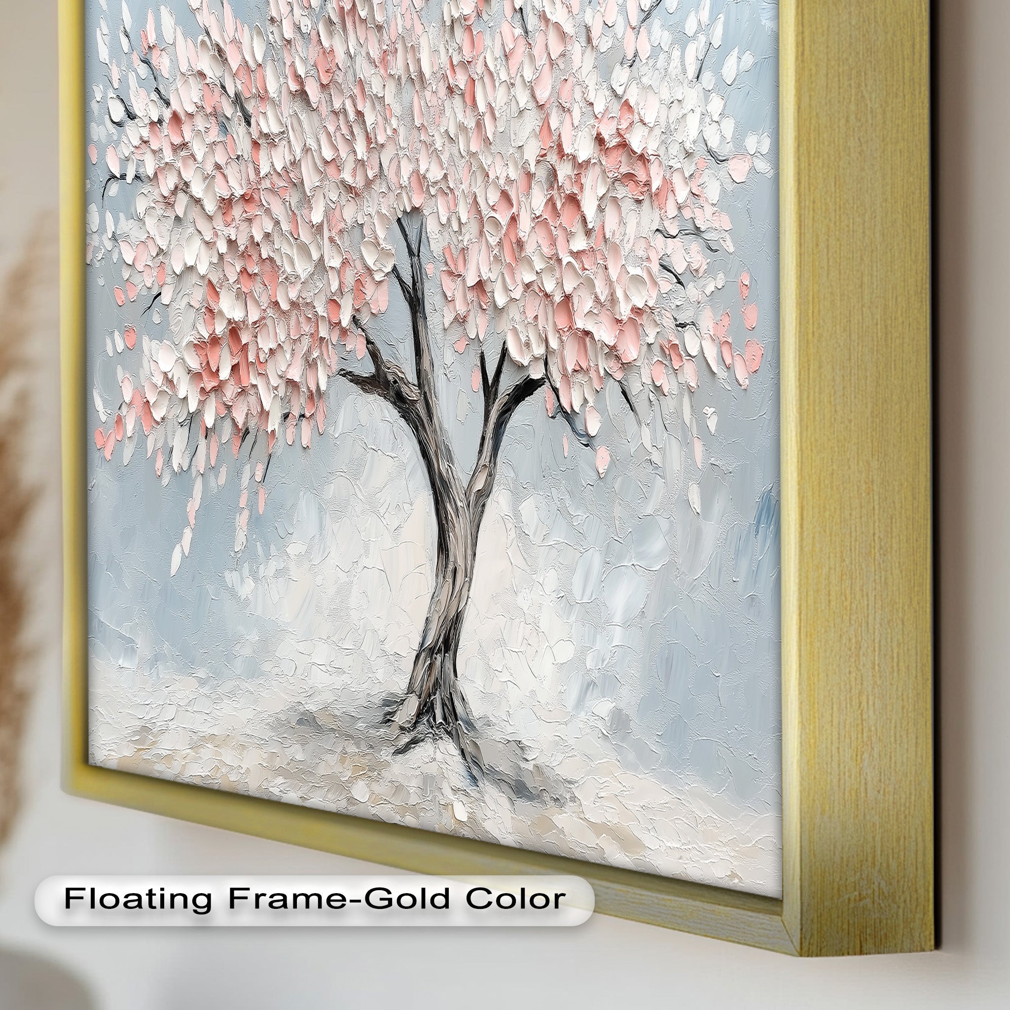 Blossoming Cherry Tree Floral Oil Painting - Handmade Canvas Art for Home Decor, Living Room, Bedroom & Office Wall