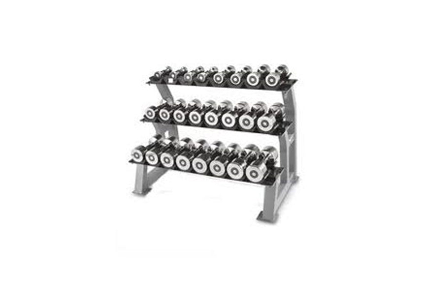 Warrior 10-Pair 3-Tier Dumbbell Saddle Rack - Heavy Duty Dumbbell Storage Organizer for Home Gym, Garage & Fitness Studio