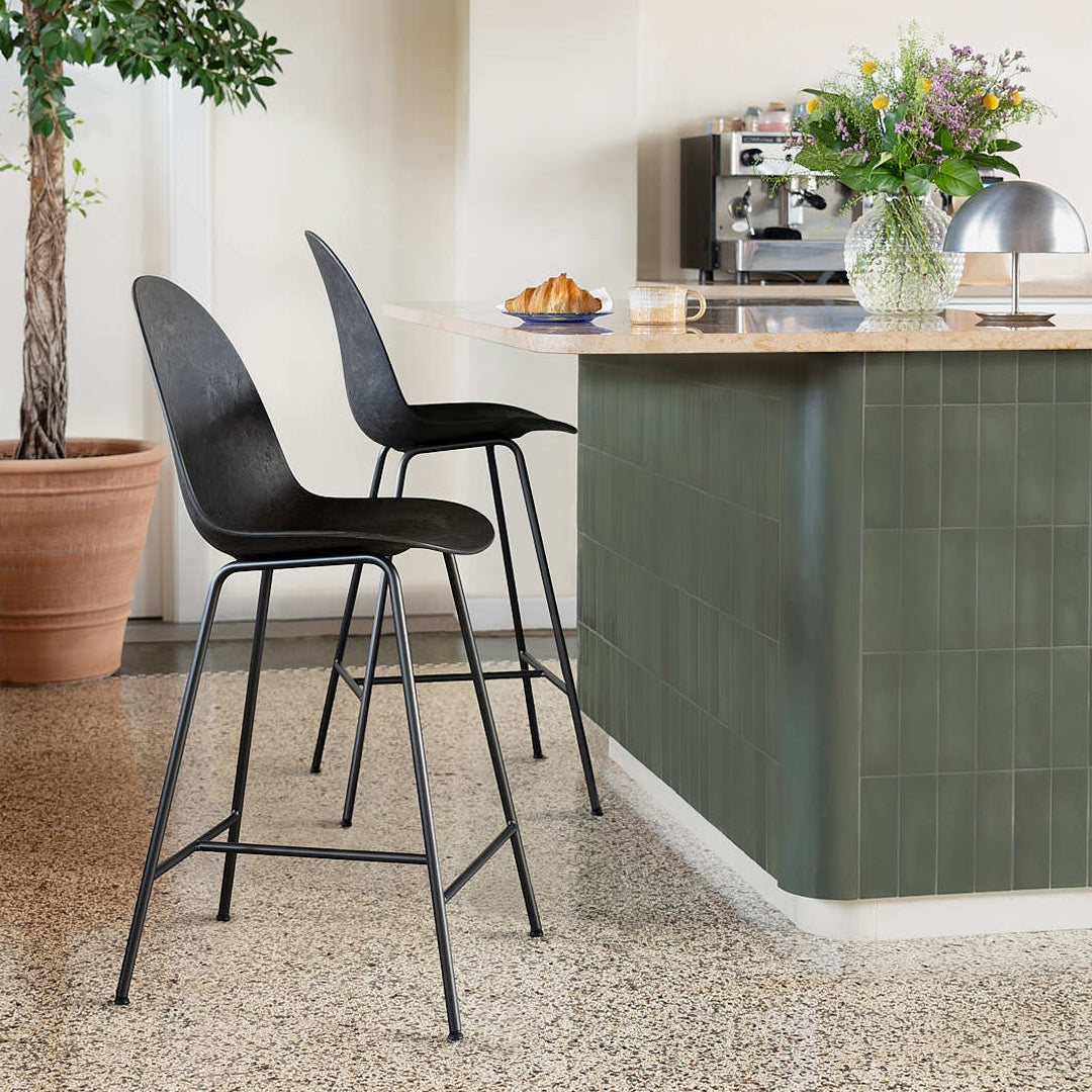 Eternity Counter Stool - Modern Kitchen Bar Stools with Back Support, Adjustable Height for Breakfast Nook, Kitchen Island & Home Bar - Set of 2