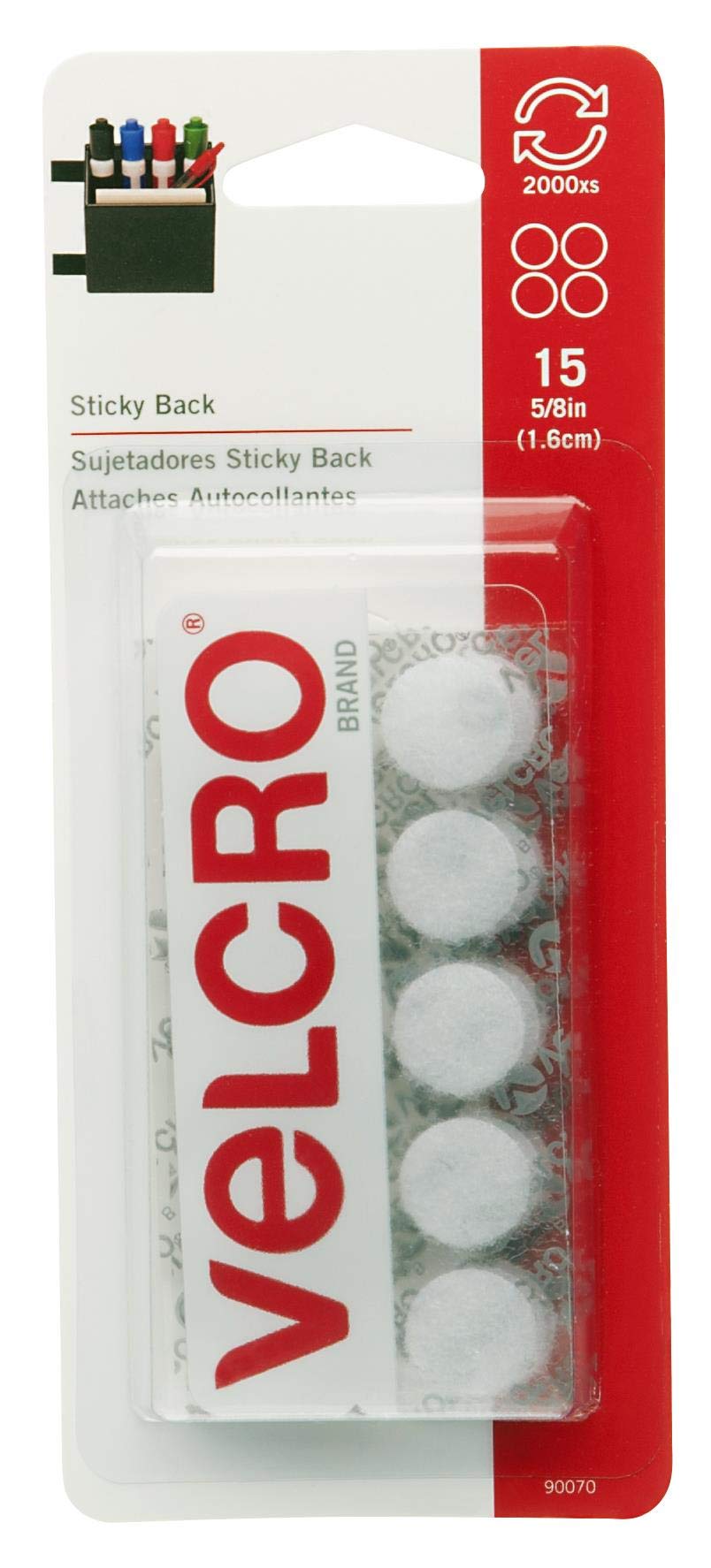 VELCRO 90070 Coin White 5/8