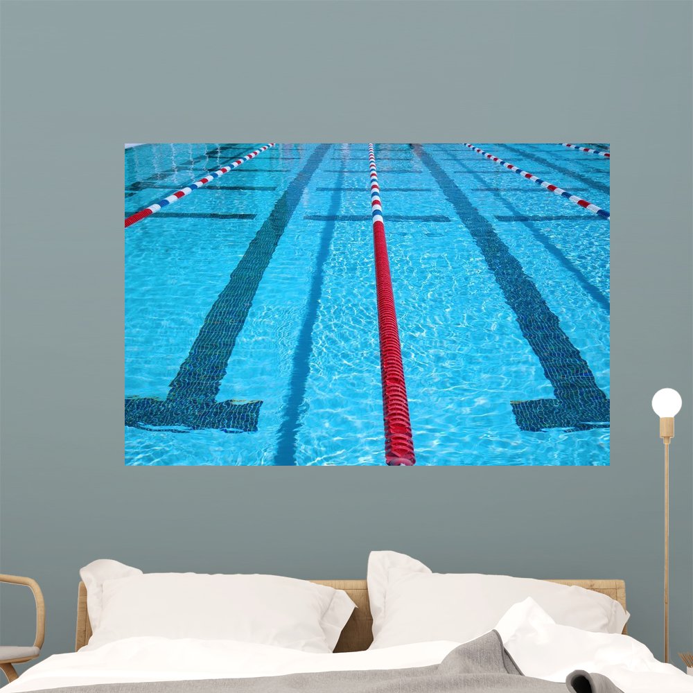 Wallmonkeys 48x32 Inch Pool Wall Mural - Peel and Stick Waterproof Graphic Decal for Indoor/Outdoor Decor - Perfect for Bathroom, Living Room, and Backyard