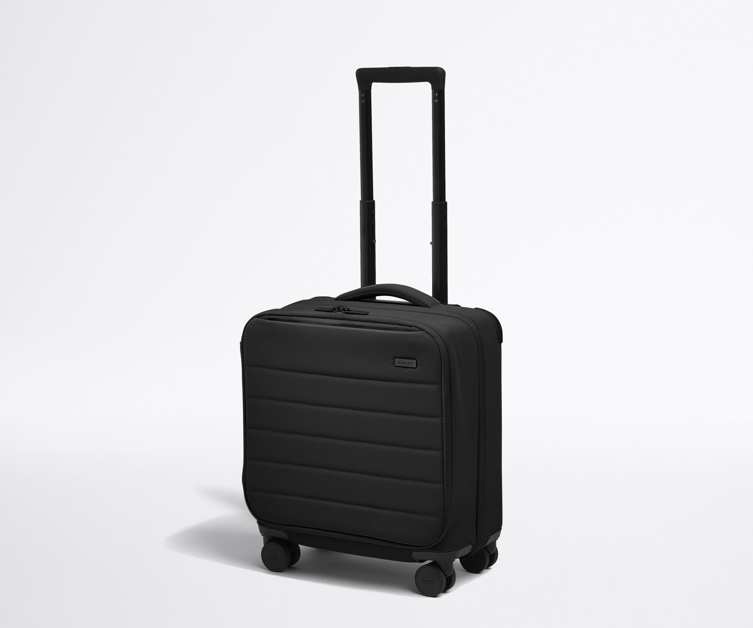 Jet Black Softside Compact Carry On Luggage - Lightweight & Durable for Air Travel, Business Trips & Weekend Getaways