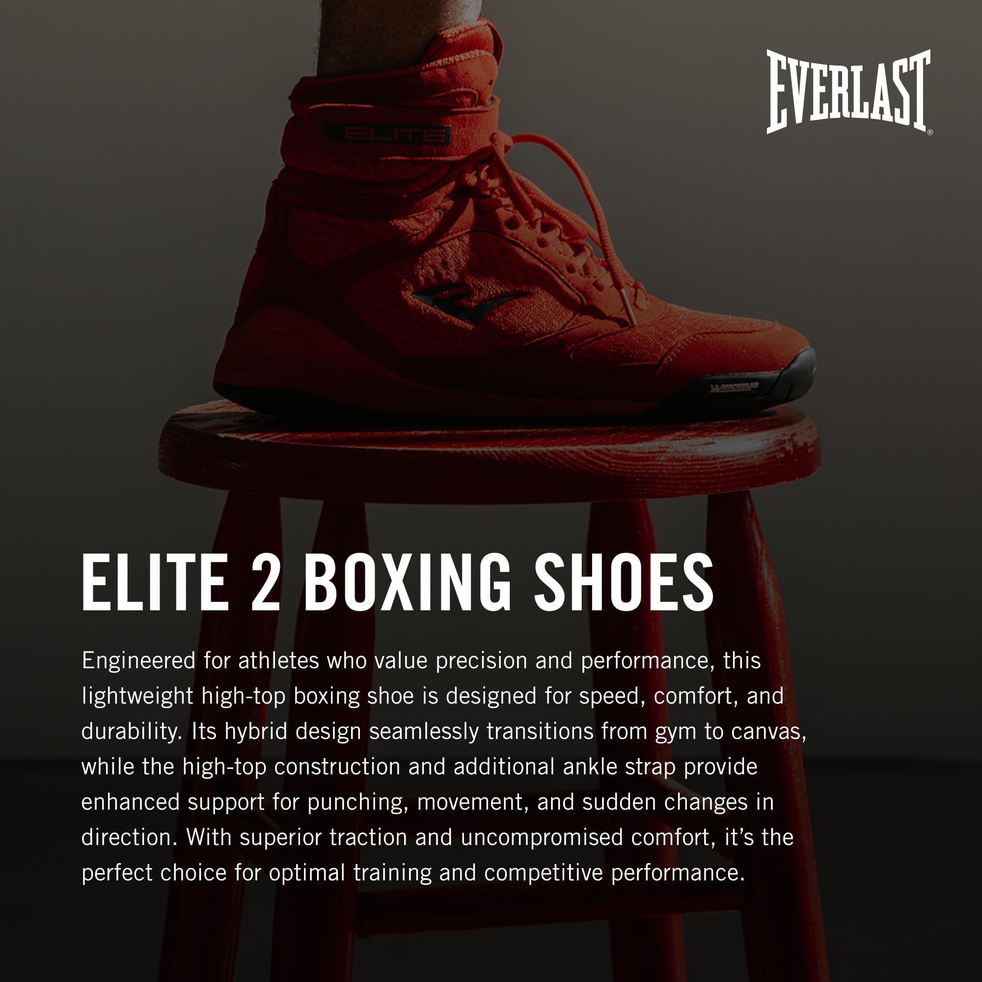 Everlast Elite Boxing Shoes for Men & Women - Lightweight, Durable Training Shoes for Boxing, MMA & Fitness | Perfect for Gym, Sparring & Competition