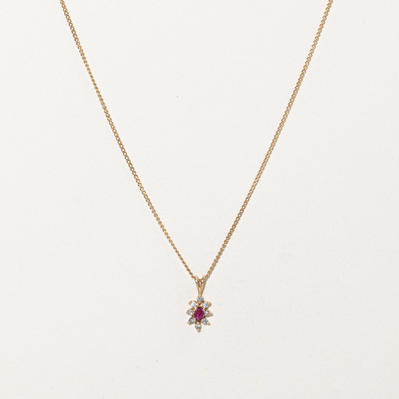Exquisite Ruby & Diamond Pendant Necklace | 0.15ct Natural Ruby & 0.08ctw Diamond | 18K Gold | Elegant Gift for Anniversary, Valentine's Day & Special Occasions