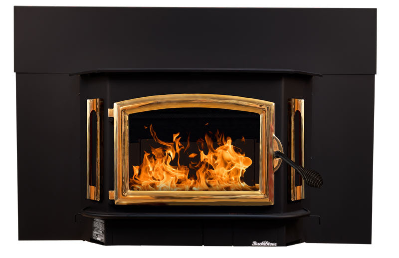 Buck Stove Model 81 Fireplace Insert with Gold Door - Efficient Wood Burning Stove for Home Heating - Perfect for Living Rooms, Cabins & Winter Warmth