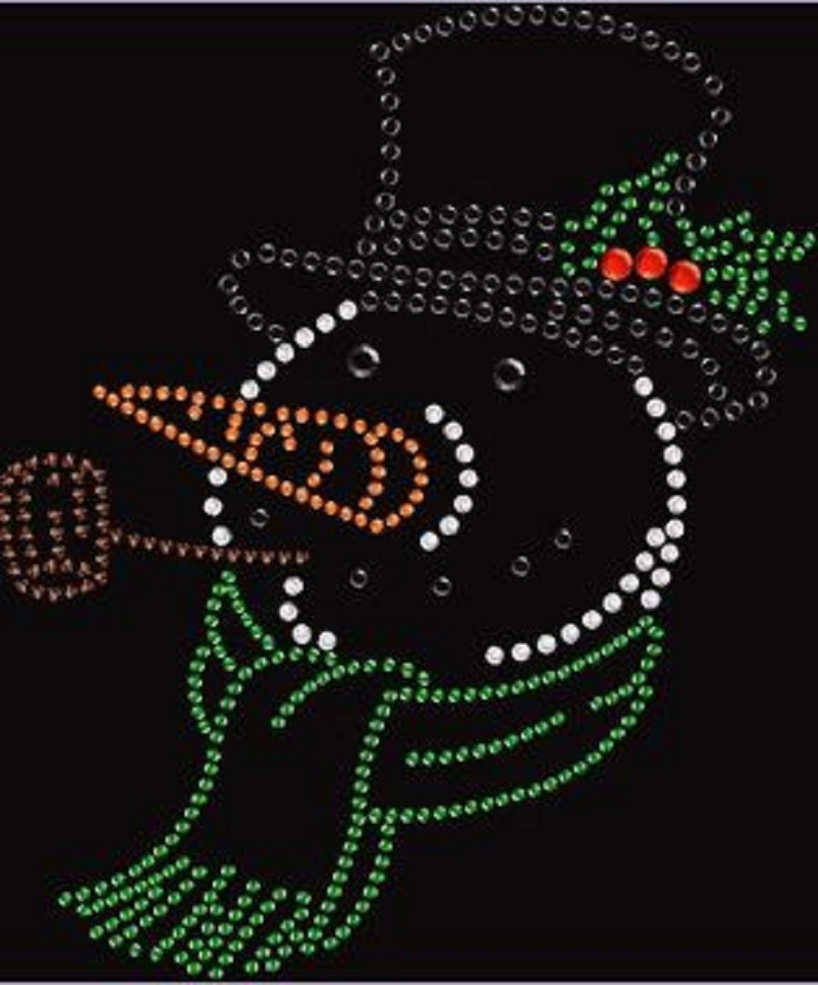 Christmas Snowman #77 Rhinestone Iron-On Transfer for DIY Holiday Decor & Apparel - Perfect for T-Shirts, Sweaters, and Festive Crafts