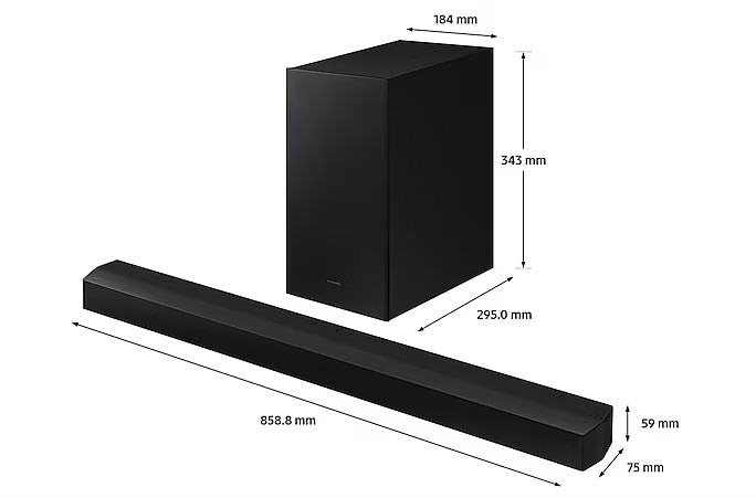 Samsung HW-B450 2.1 Channel Soundbar with Dolby Audio - Premium Home Theater Sound System for TV, Movies & Music | Perfect for Living Rooms & Entertainment Spaces