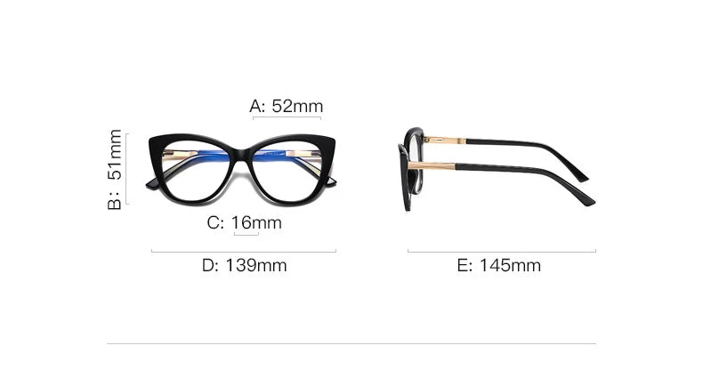 CCspace Women's Full Rim Cat Eye Titanium Reading Glasses TR90 - Lightweight +1.00 to +3.50 Magnification for Reading, Computer Work & Close-Up Tasks - Fashionable Eyewear for Office, Home & Daily Use