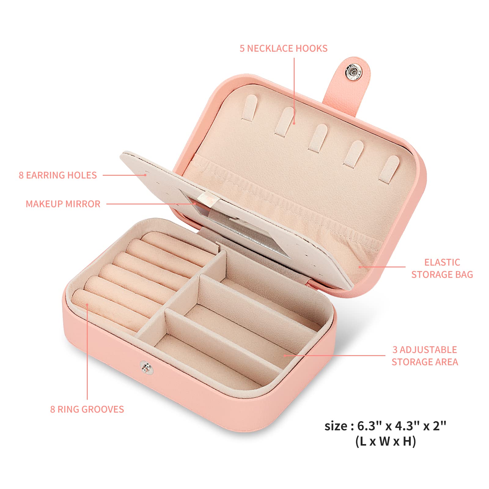 3-Pack Jewelry Organizer Box for Women - Double Layer Travel Jewelry Case with Mirror, Small Jewelry Storage Box - Perfect Gift for Girlfriend, Wife, Bridesmaids (Great for Travel, Home Storage & Gift Giving)