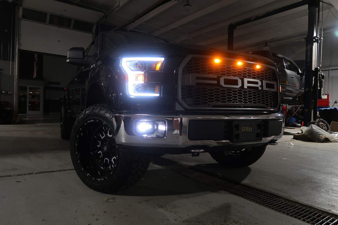 2015-2023 Ford F150 & 2017-2023 Ford F250 LED Projector Fog Lights - High Brightness Waterproof Off-Road Driving Lights for Trucks (v3.0) | Perfect for Night Driving, Off-Road Adventures & Foggy Conditions