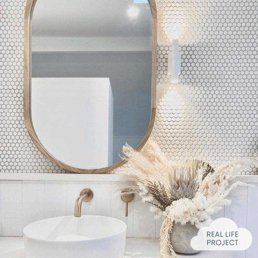 Premium White Matte Penny Round Mosaic Tile - 1x1 Inch Ceramic Wall & Floor Tiles for Bathroom, Kitchen Backsplash, Shower, and Pool Designs
