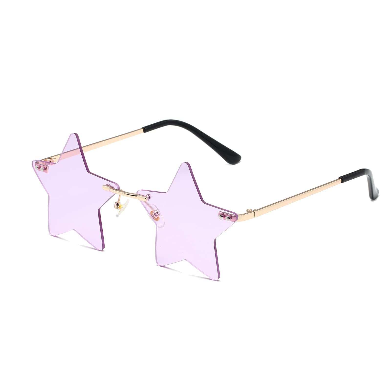 Stylish Rimless Star-Shaped Sunglasses for Women & Men - Trendy Pentagram Design for Parties, Festivals & Cosplay - UV Protection Fashion Accessories