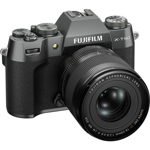 FUJIFILM X-T50 Mirrorless Camera with XF16-50mm F2.8-4.8 R LM WR Lens Kit (Charcoal Silver) - Perfect for Travel Photography & Vlogging