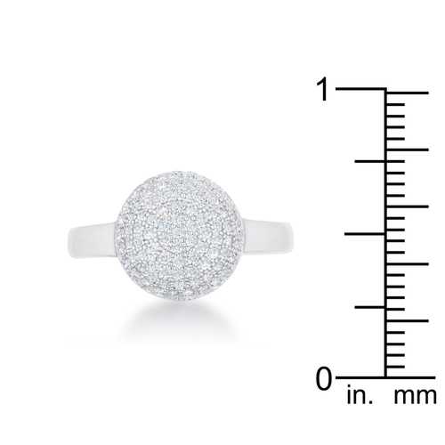 0.6ct Brie Cubic Zirconia Rhodium-Plated Contemporary Sphere Ring for Women - Elegant Fashion Jewelry for Parties, Weddings & Special Occasions