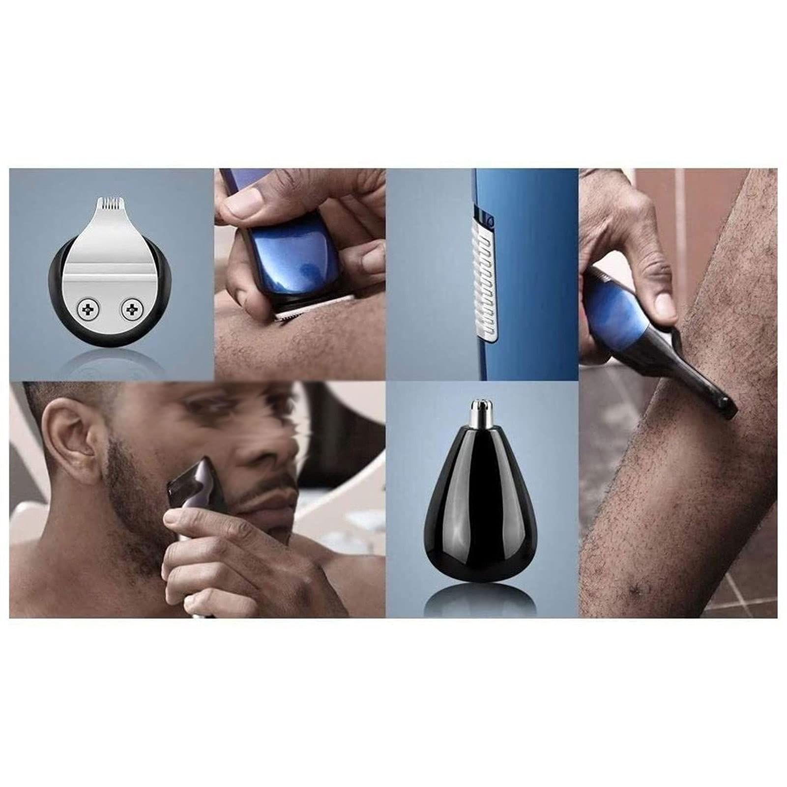 Professional 5-in-1 Hair Clipper for Men - Beard Trimmer, Nose & Eyebrow Trimmer, Hair Cutting Machine - Perfect for Home Grooming, Barber Shops & Travel Use
