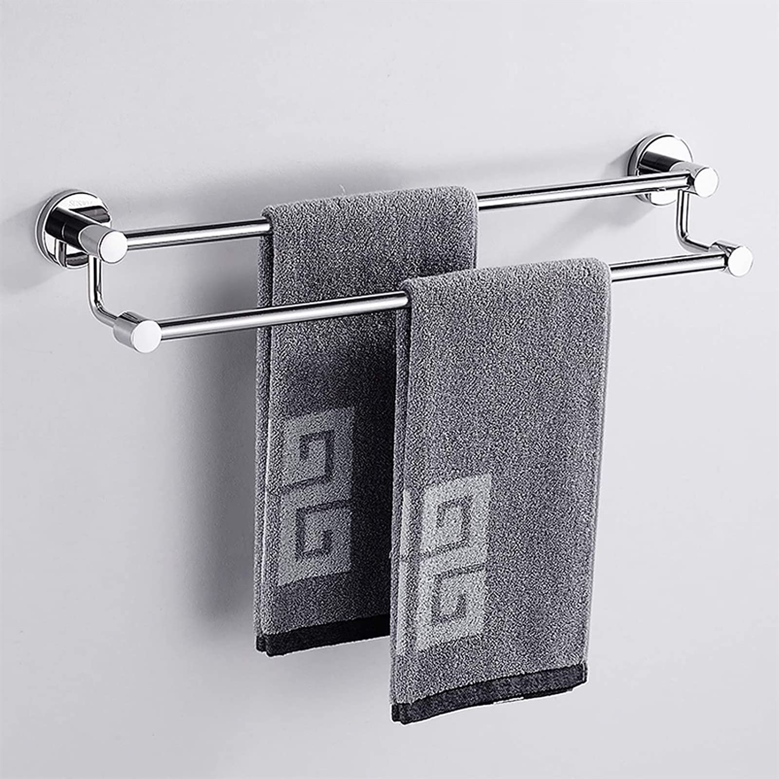 Stainless Steel Wall Mounted Towel Rack - 40cm Brushed Finish Bathroom & Kitchen Towel Holder for Bath Towels, Hand Towels, and Robes | Space-Saving Storage Solution for Small Bathrooms & Modern Kitchens