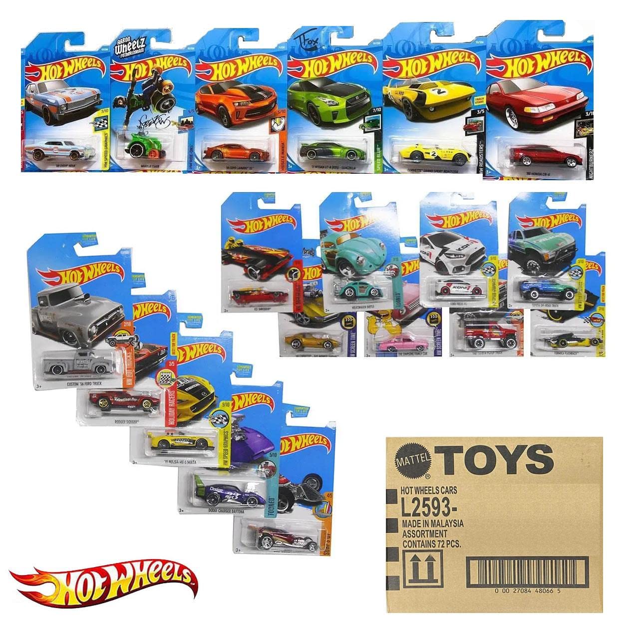 Mattel Hot Wheels 72-Piece Assorted Die-Cast Toy Cars Collection for Kids - Perfect for Playtime, Birthday Gifts & Car Racing Games