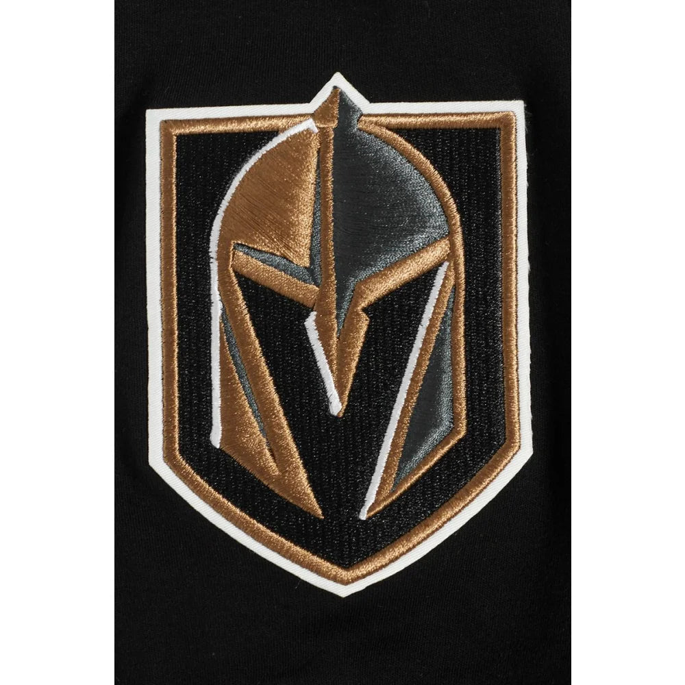 Men's Pro Standard Vegas Golden Knights Chenille Short Sleeve Hoodie - Black | Comfortable & Stylish for Game Day, Casual Wear & Fan Apparel
