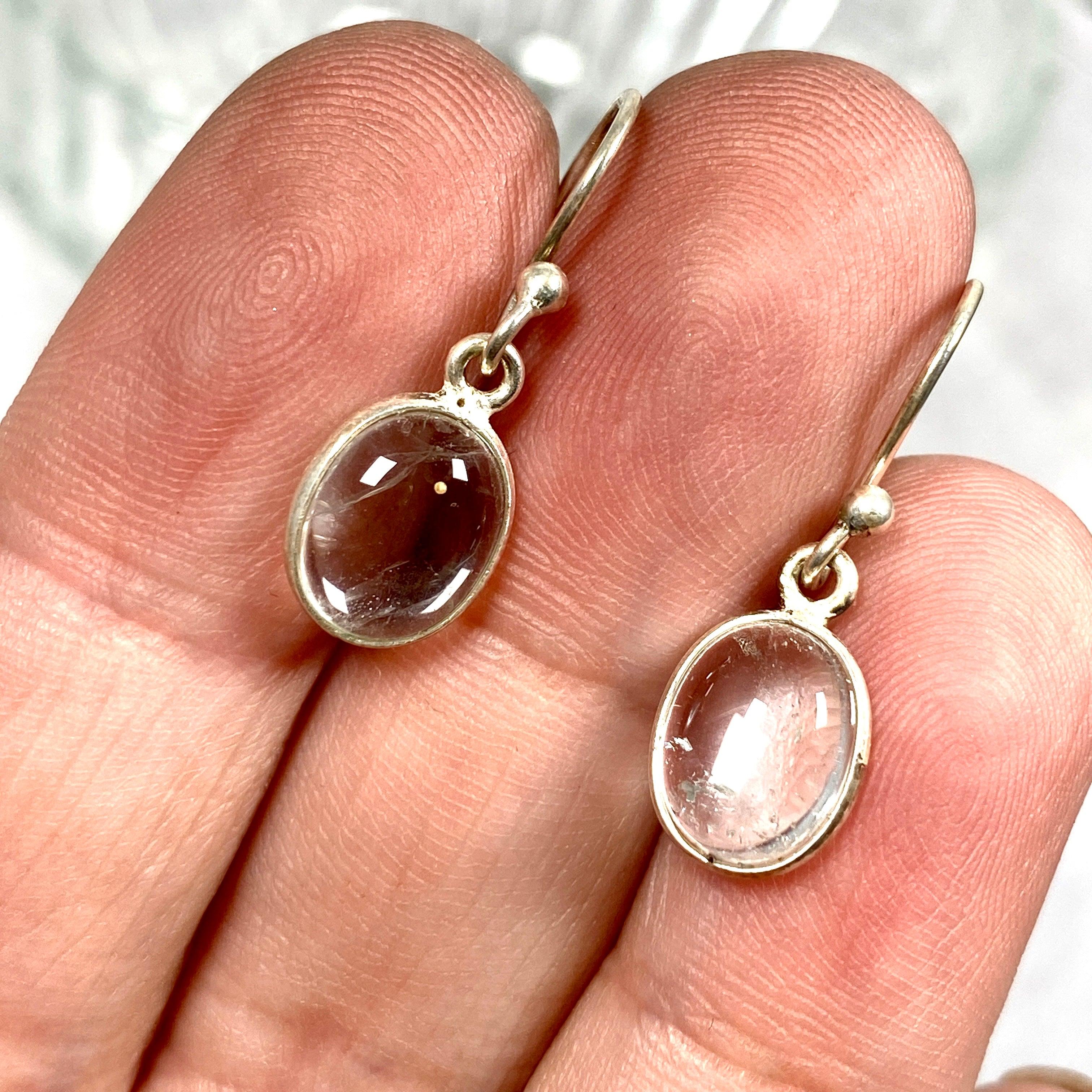 Natural Topaz Oval Cabochon Earrings for Women - Sterling Silver Handmade Jewelry - Perfect for Weddings, Parties & Gifts