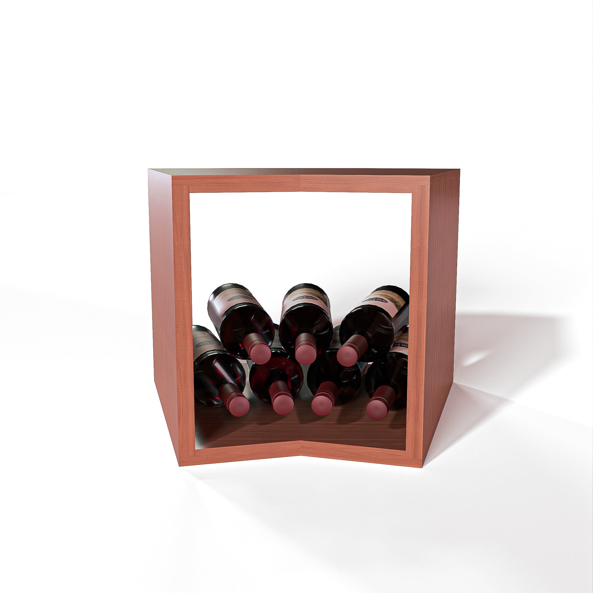 GrandCellar™ 12-Bottle Full Depth Corner Wine Rack - 2 Column Wooden Wine Storage Bin for Home Cellars & Wine Enthusiasts | Perfect for Kitchen, Dining Room, or Basement Wine Organization