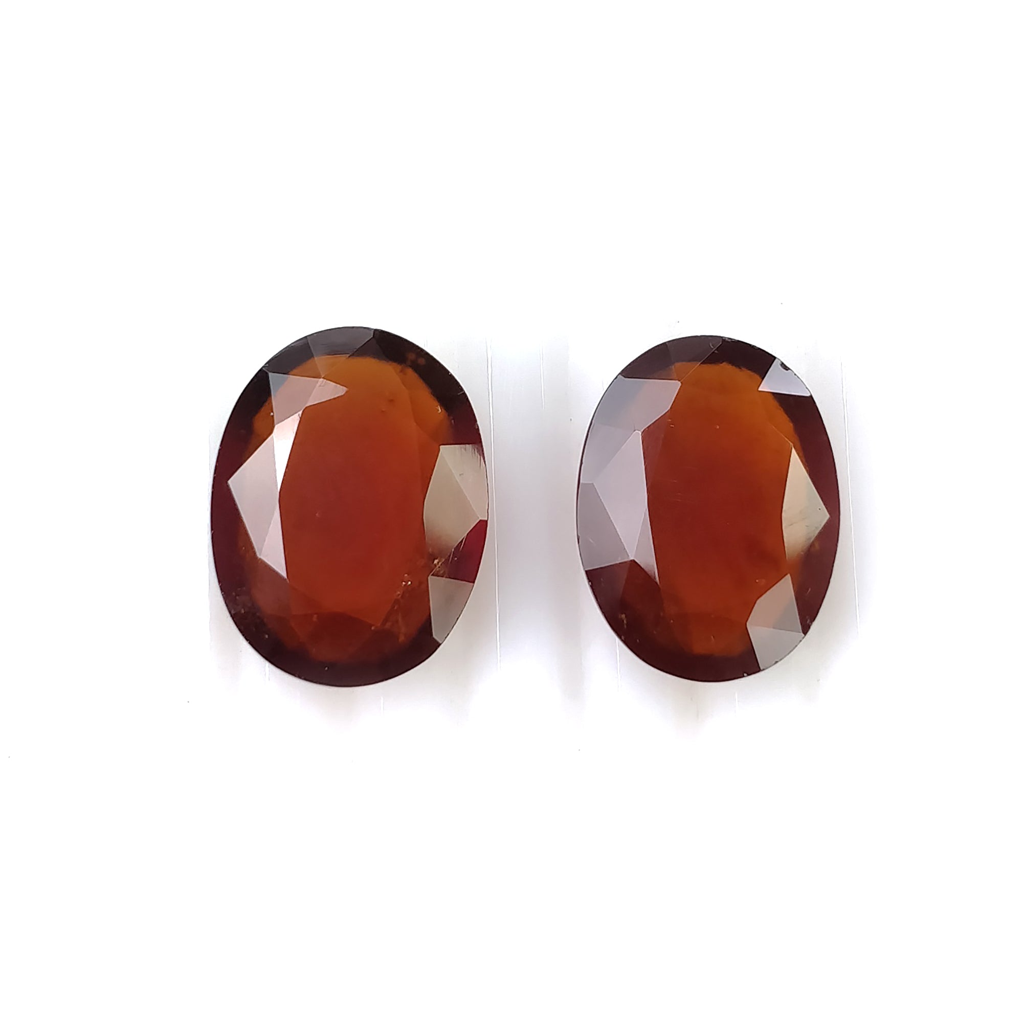 Natural Hessonite Gemstone Pair - 28.00cts Untreated Cinnamon Oval Cut 19x14mm for Jewelry Making & Healing Crystal Collection