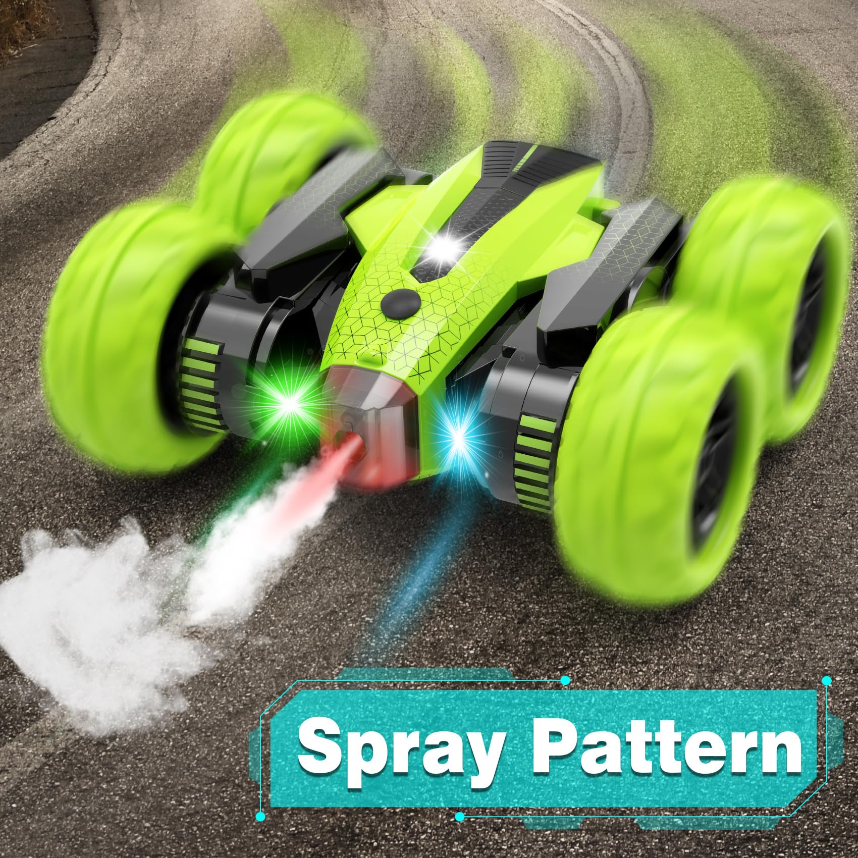 2.4Ghz RC Stunt Car - 360° Rotating Truck with Headlights & Music for Kids Outdoor Play