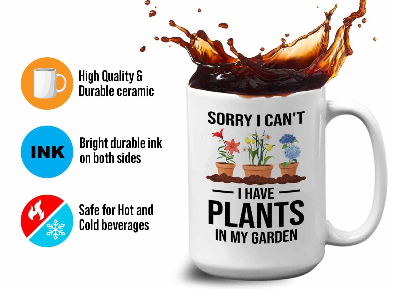 15oz White Gardening Coffee Mug - Funny Gardener Gift with Plant Pun Design - Perfect for Garden Lovers, Plant Enthusiasts & Coffee Drinkers - Ideal for Morning Coffee, Gardening Breaks & Outdoor Relaxation