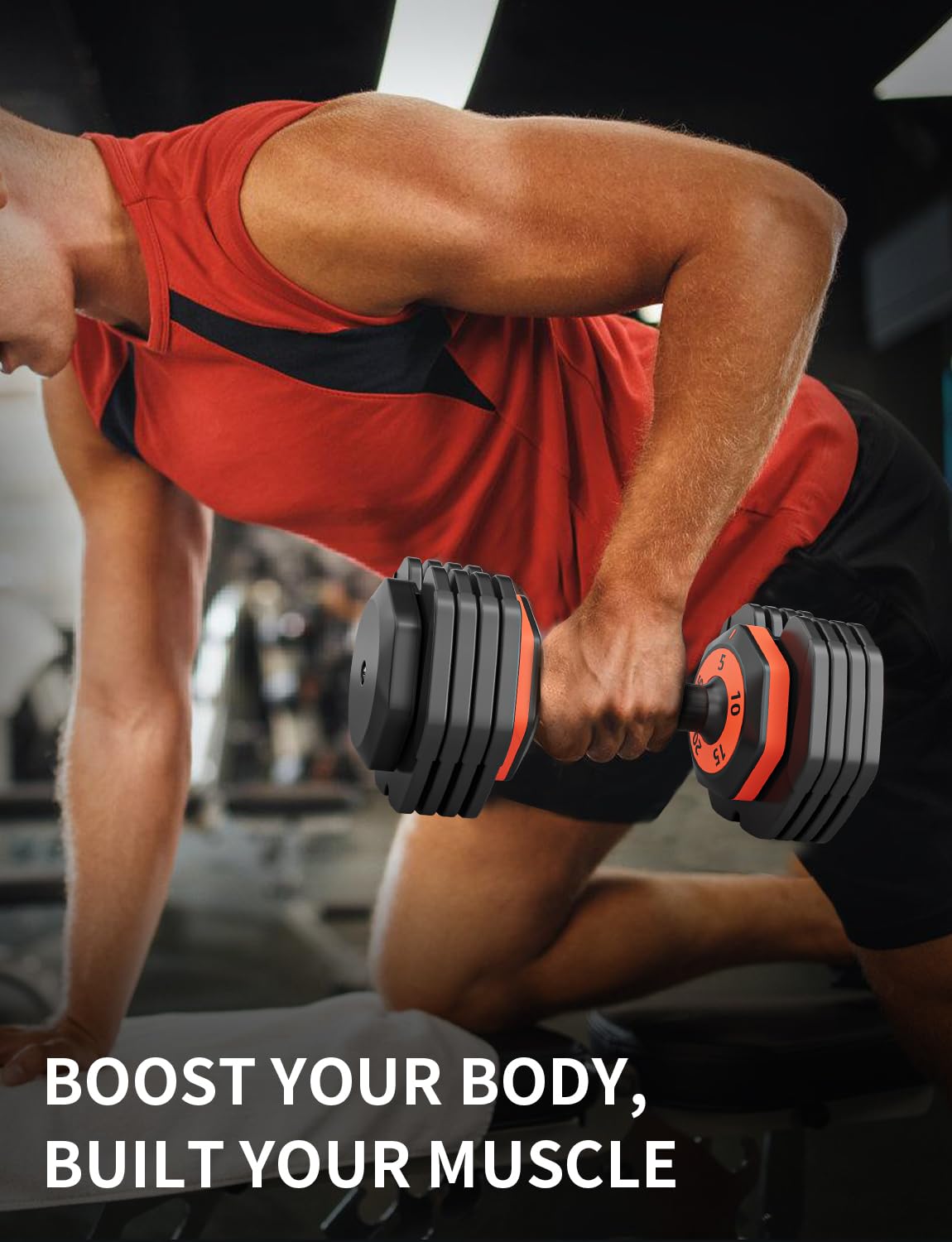 LEEKEY Adjustable Dumbbells Set - 5-50 lbs Quick Change Weight with Anti-Slip Grip for Home Gym, Strength Training & Full Body Workout - Perfect for Men & Women Fitness Enthusiasts