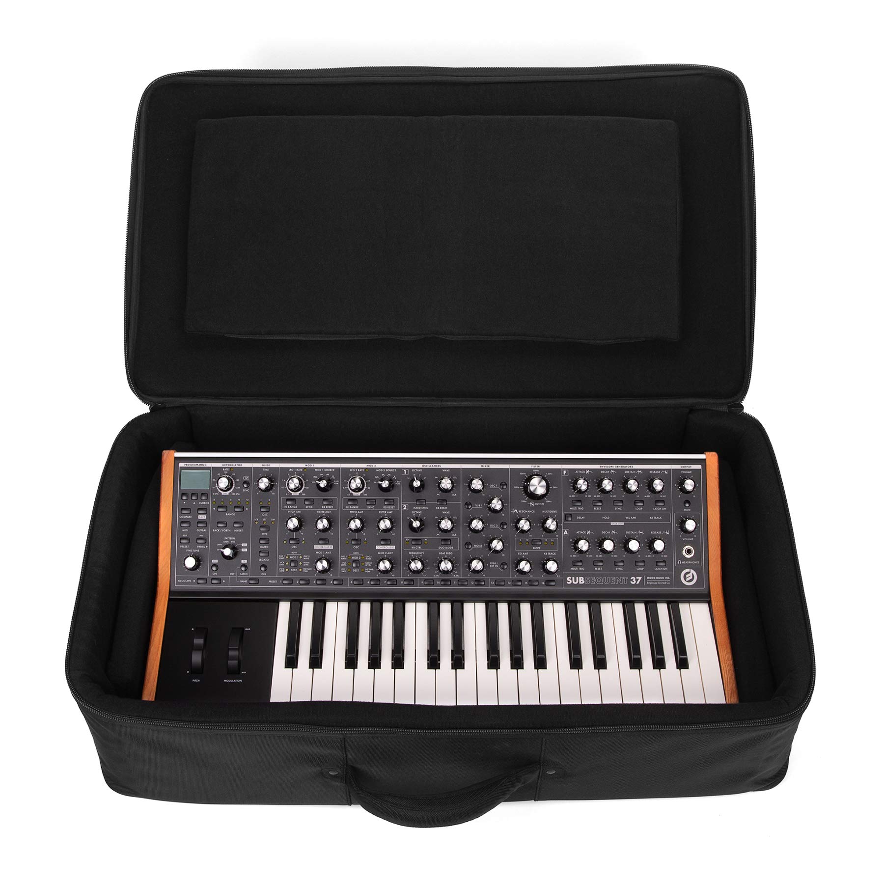 Moog Subsequent 37 / Subsequent 25 Custom-Fitted Padded Travel Case with Backpack Straps - Durable Analog Synth Protection for Studio & Stage Use