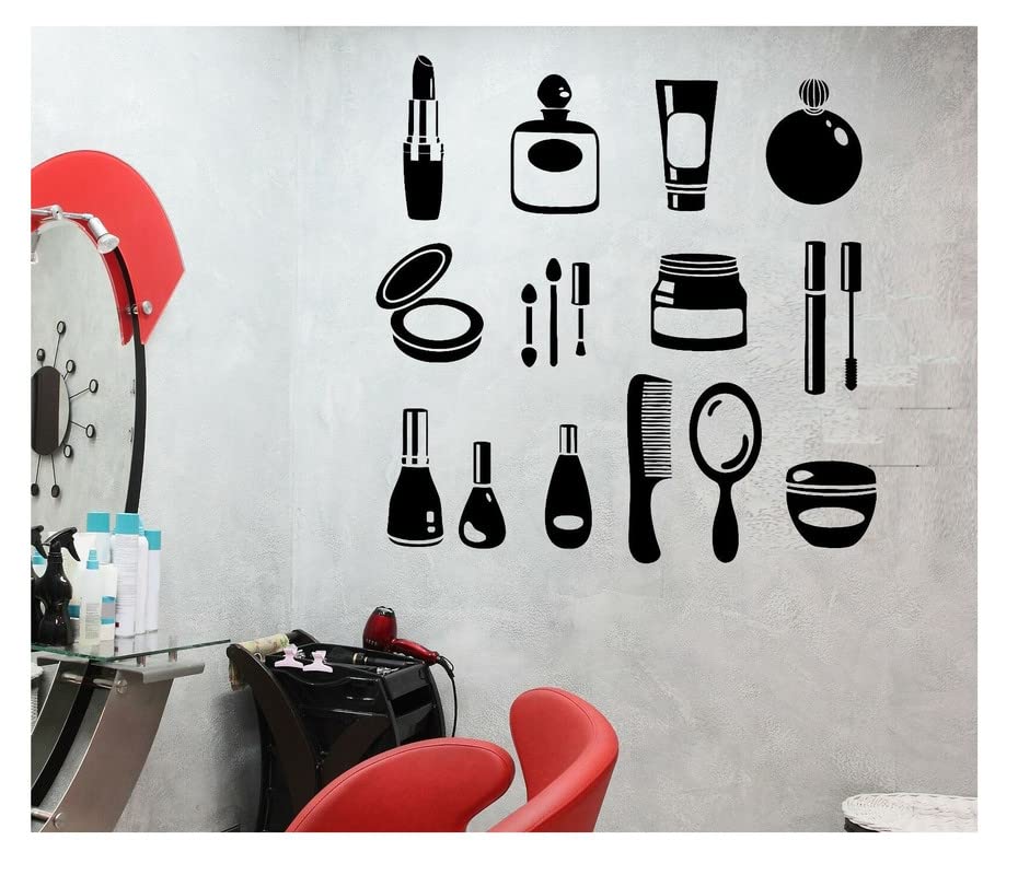 LYOMAN® Premium Vinyl Wall Decals for Makeup Salon - Beauty & Fashion Stickers - Perfect for Salon Decor, Home Aesthetics & DIY Wall Art