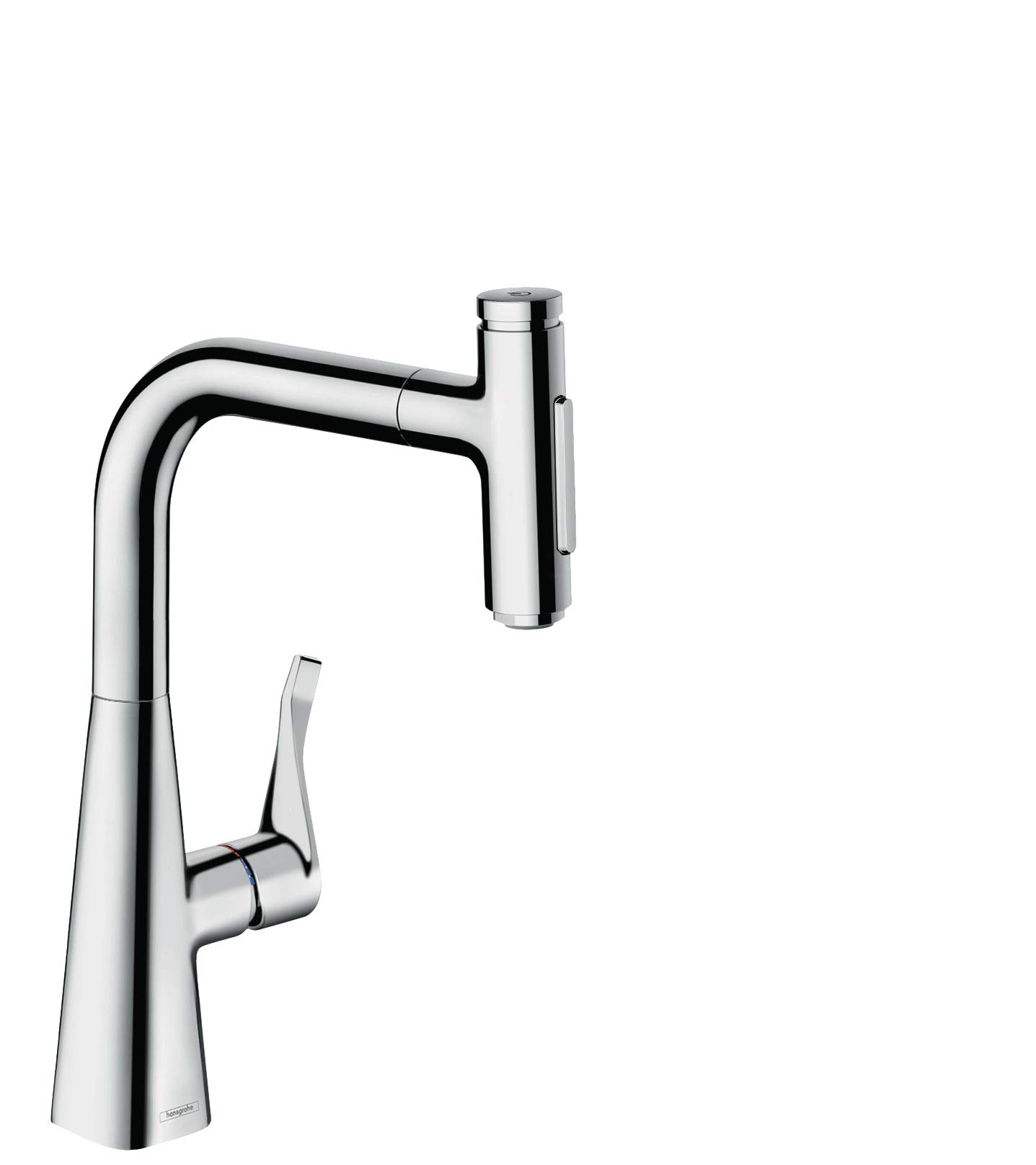 Hansgrohe Metris Select Chrome Bar Kitchen Faucet with Pull-Out Sprayer - Modern Chrome Finish (Model 73817001) - Perfect for Farmhouse, RV & Apartment Kitchen Sinks