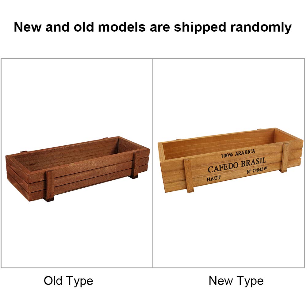 Haofy Wooden Planter Box - Rectangle Flower Pot for Succulents, Herbs & Garden Plants | Rustic Countryside Style Wooden Trough for Patio, Balcony & Outdoor Decor | Perfect for Gardening, Snack Storage & Home Organization
