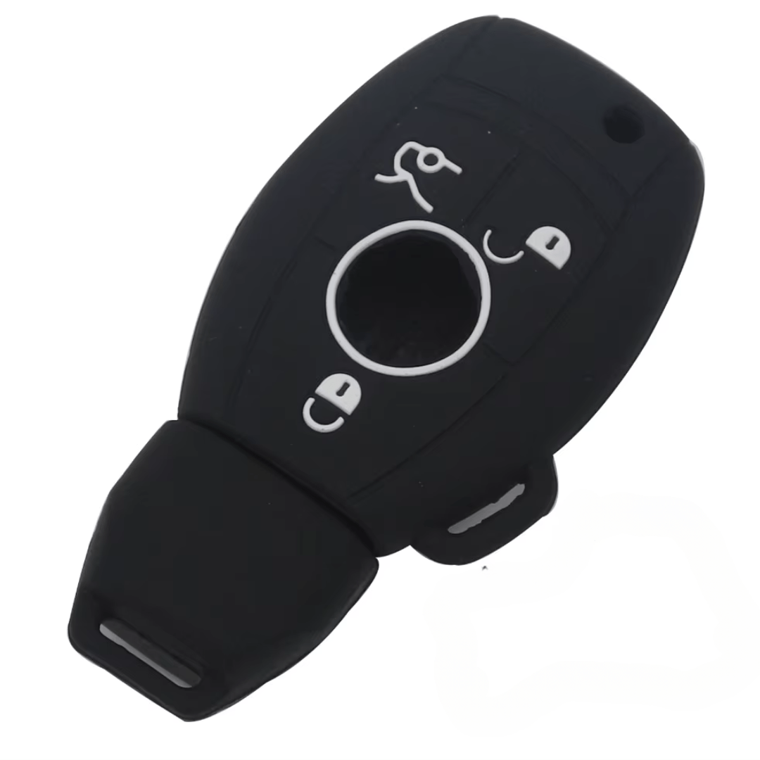 Premium Mercedes Key Fob Cover - Silicone Rubber Protector for Keyless Entry Remote (Fits Most Mercedes Models) - Durable Protection for Daily Use & Car Key Safety
