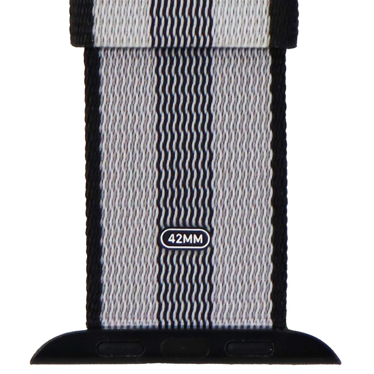 Apple 42mm Woven Nylon Watch Band for 42mm & 44mm Apple Watch - Black/Gray Stripe Replacement Strap - Perfect for Workouts, Running & Everyday Wear