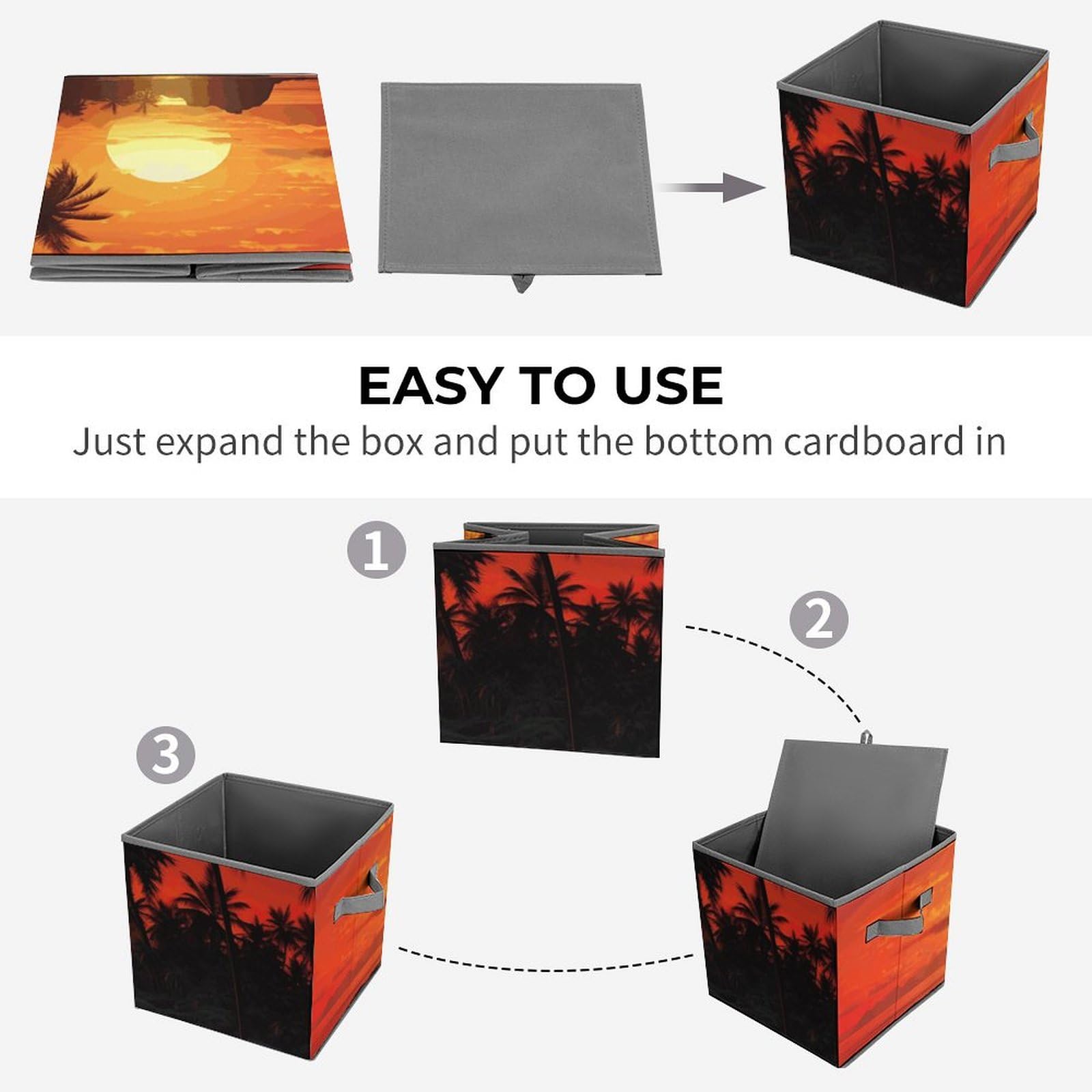 Large Collapsible Storage Bins with Handles - 10.6