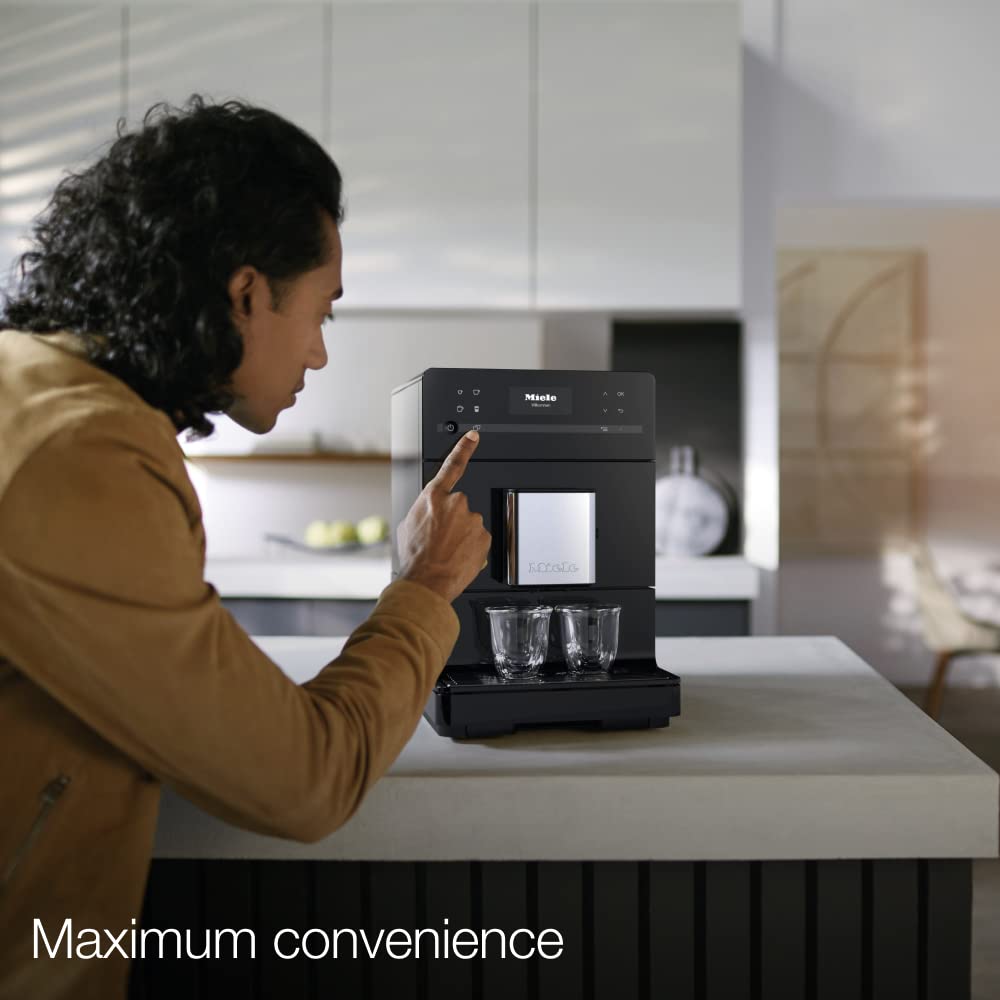 Miele CM 5310 Silence Automatic Coffee Maker - OneTouch for Two, AromaticSystem, Coffee Pot & Cleaning Programs - Obsidian Black | Perfect for Home & Office Use