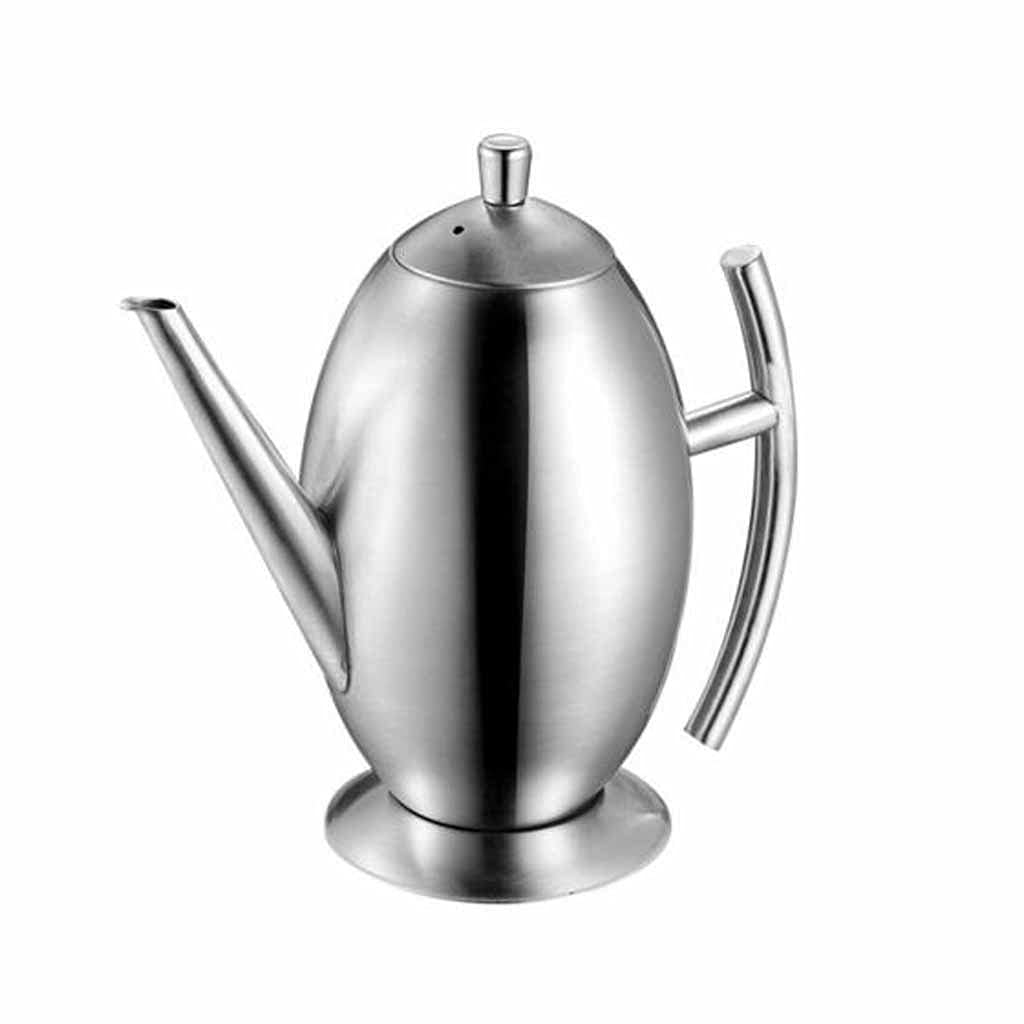 SEIJY Stainless Steel Oil Dispenser Bottle with Long Spout - Large Capacity Egg-Shaped Design for Olive Oil, Cooking Spray & Sauces - Perfect for Kitchen, Salad Dressing & Baking (Small Size)
